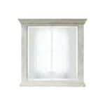 White framed mirror with classic design for bedroom decor.