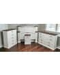 Elegant white bedroom furniture set with dresser, mirror, and nightstands from Athens Woodcrafters.